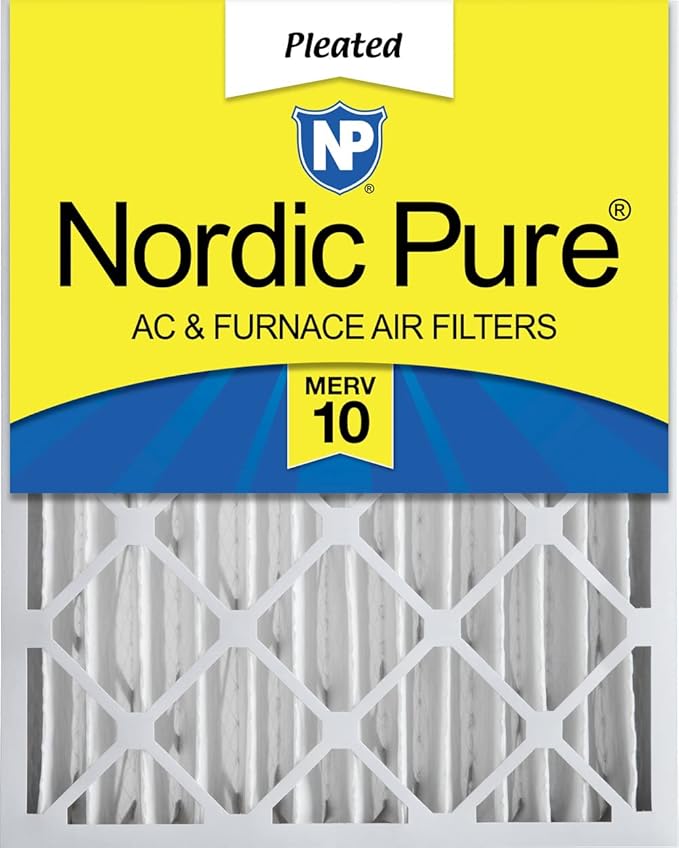 Nordic Pure 20x20x4 (Actual Size: 19 1/2 x 19 1/2 x 3 5/8) Pleated MERV 10 Air Filter 1 Pack