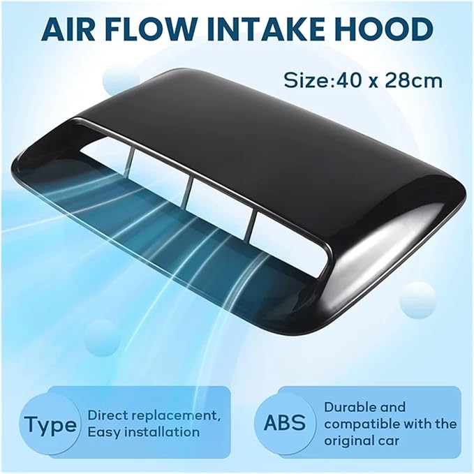 Universal Hood Vent Air Outlet Cover Compatible For Infiniti And Mazda Compatible For Tesla Hood Scoop Air Flow Intake Vent Cover