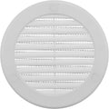 Vent Systems 4" Inch (Opening Dimensions) White Soffit Vent Cover - Plastic Round Air Vent Grille - Built-in Mesh Screen - HVAC Register Louver for Bathroom, Home, Kitchen
