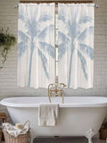 Summer Coconut Tree on Vintage Wood Grain Window Valance Curtains, Seaside Plants Light Filtering Kitchen Valance with 3-inch Rod Pocket for Living Room Bathroom Bedroom,2 Panel,42x63In
