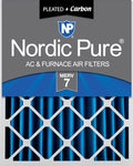Nordic Pure 20x20x4 (Actual Size: 19 1/2 x 19 1/2 x 3 5/8) Pleated Air Filters MERV 7 Plus Carbon 1 Pack
