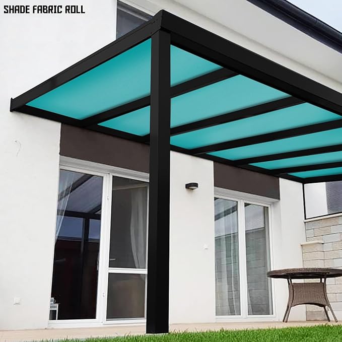 TANG Sun Shade Fabric Roll 8'x22' Shade Cloth for Garden Turquoise Green HDPE Mesh Shading Pergola Cover Replacement Canopy, 95% Blockage Sunshades for Outdoor Patio Backyard Plant