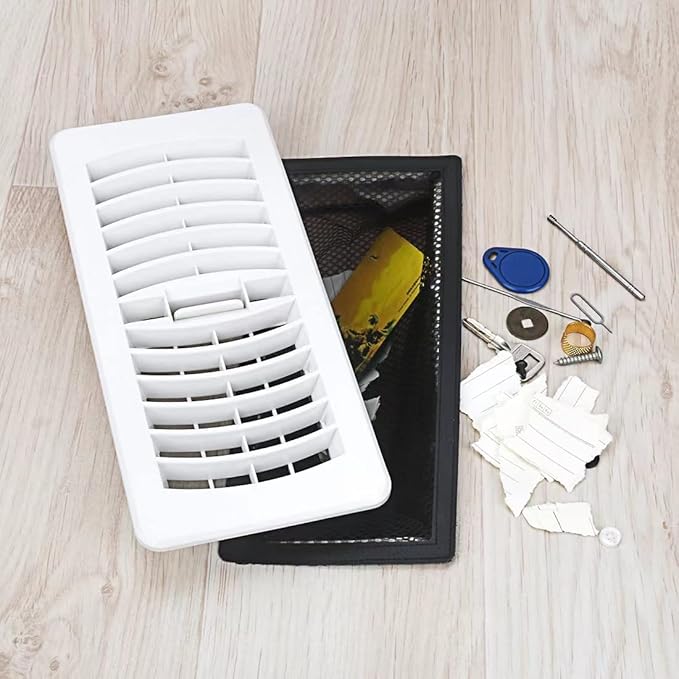 Floor Register Cover Trap, Floor Air Vent Cover Screen for Home Air Vent Filters 5-Pack Floor Vent Mesh Filters Net Trap… (4 x 10 Inch)