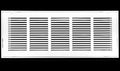 26" X 6" Steel Return Air Filter Grille for 1" Filter - Easy Plastic Tabs for Removable Face/Door - HVAC Duct Cover - Flat Stamped Face -White [Outer Dimensions: 27.75w X 7.75h]