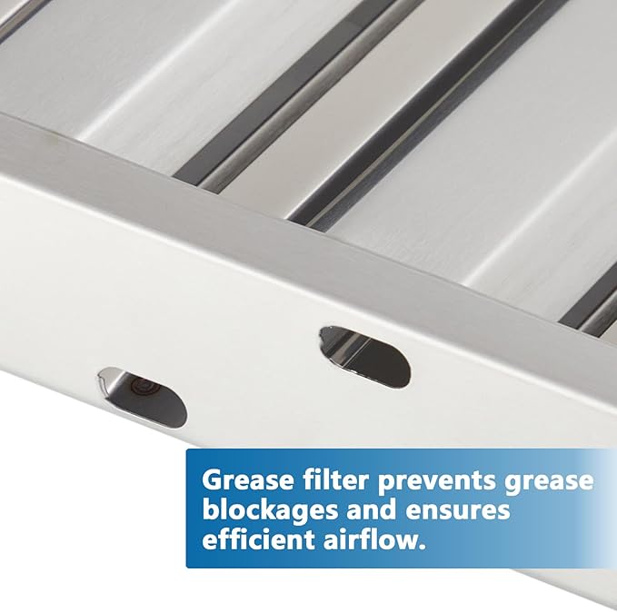 19.5 in x24.5 in Commercial Hood Filters - 430 Stainless Steel 5-Groove Baffle Filters for Restaurant Kitchen Exhaust Hoods Pack of 6