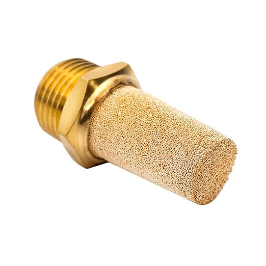 Beduan 3 Pcs Pneumatic Brass Exhaust Muffler Filter, 1/8" Male Thread Hex Sintered Silencer Air Line Fitting