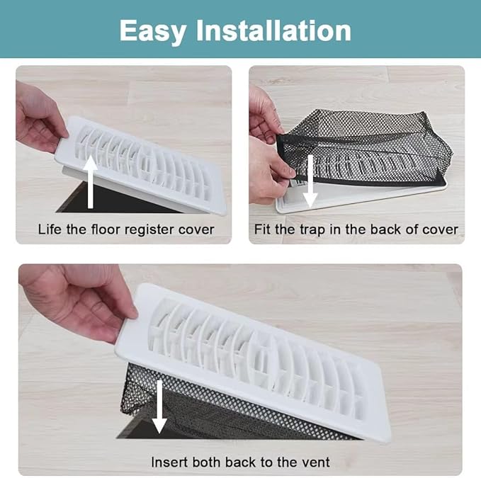 Floor Register Cover Trap, Floor Air Vent Cover Screen for Home Air Vent Filters 5-Pack Floor Vent Mesh Filters Net Trap (2 x 14 Inch)