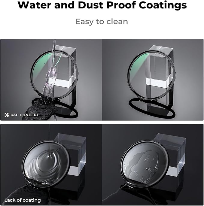 K&F CONCEPT 52mm MC UV Lens Protection Filter with Filter Cap Cleaning Cloth Optical Glass Ultra Slim 28 Multi-Layer Coatings Camera Lens UV Filter (Nano-X Series)