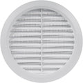 Vent Systems 5'' Inch - White - Soffit Vent Cover - Round Air Vent Louver - Grill Cover - Built-in Insect Screen - HVAC Vents for Bathroom, Home Office, Kitchen