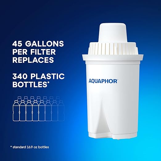 AQUAPHOR Water Filter Pitcher Ideal 7 Cup with 3 x B15 Filters - White