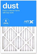AIRx DUST 14x20x1 MERV 8 Pleated Air Filter - Made in the USA - Box of 6