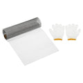 PATIKIL 40" L x 10" W Woven Wire Mesh, 40 Mesh 304 Stainless Steel Air Vent Filter Screen with Gloves for Window Security Vent Cover Filtration Animals Fence