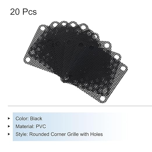 MECCANIXITY 20PCS PC Dust Filter, 40mmx40mm PVC Computer Case Cooler Dustproof Mesh Cover Fan Grills for Computer Chassis Speaker, Black