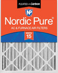Nordic Pure 20x20x4 (Actual Size: 19 1/2 x 19 1/2 x 3 5/8) Pleated Air Filters MERV 15 Plus Carbon 1 Pack