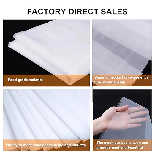 Nylon Mesh Fabric, 60 80 100 120 200 250 300 350 400 500 Mesh Filter, Reusable Strainer Cloth for Wine Juice Fresh Milk(1m x 1m) (60 mesh)