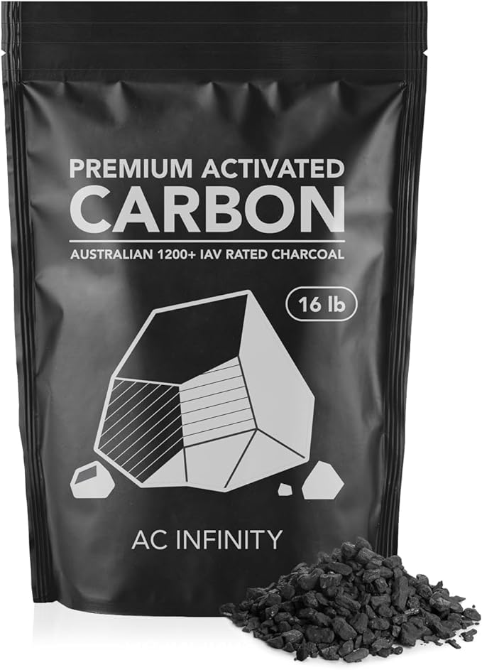 AC Infinity Premium Activated Carbon, 8 lb. Australian Charcoal Supply Replacement for 4” & 6” Refillable Carbon Filters, Air Filtration Odor Scrubbing for Grow Tents Hydroponics Aquariums Fish Tanks