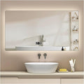 Backlit LED Illuminated Bathroom Mirror with LED Lights, Lighted Bathroom Makeup Wall Mounted Mirror with Demister Pad, Sensor Touch Switch, Horizontal/Vertical(A,H60*W80CM/H23.6*W31.4IN)