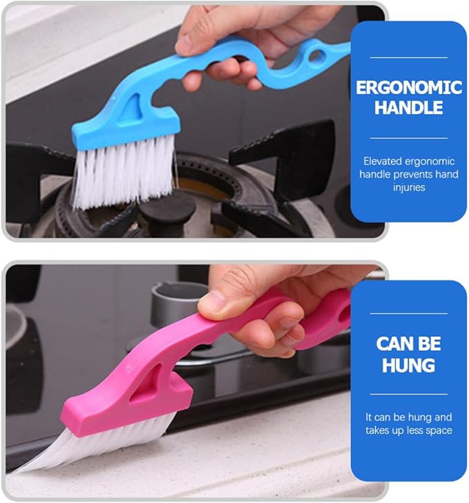 8pcs Window Groove Cleaning Brush Set Wet and Dry Scrubber Brushes for Window Gaps and Tracks Dust Removal Household Cleaning Tools