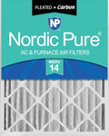Nordic Pure 20x20x4 (Actual Size: 19 1/2 x 19 1/2 x 3 5/8) Pleated Air Filters MERV 14 Plus Carbon 1 Pack