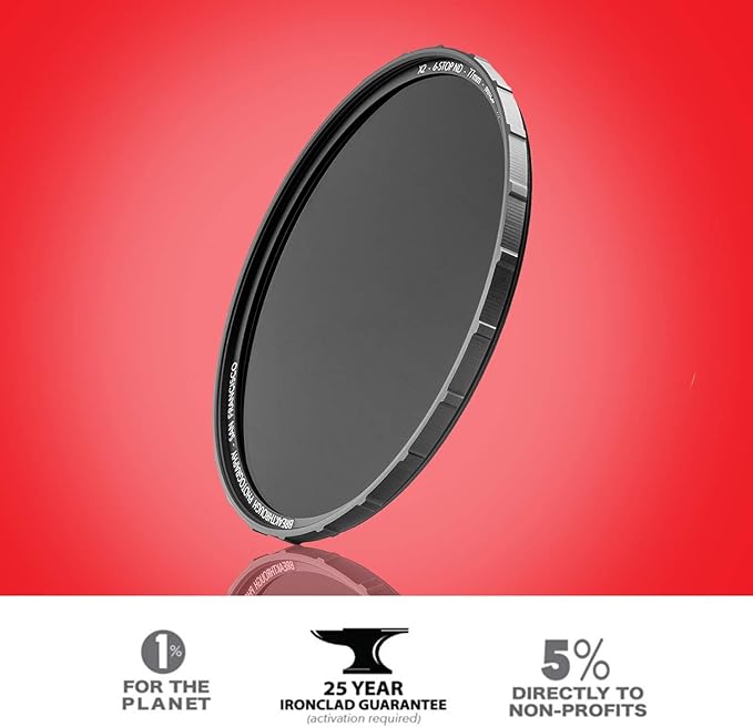 Breakthrough Photography 62mm X2 3-Stop Fixed ND Filter for Camera Lenses, Neutral Density Professional Photography Filter, MRC8, H-K9L Glass, Nanotec, Ultra-Slim, Weather-Sealed