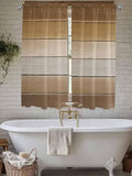 Vintage Brown Gradient Wood Grain Window Valance Curtains, Farmhouse Wood Barn Light Filtering Kitchen Valance with 3-inch Rod Pocket for Living Room Bathroom Bedroom,2 Panel,42x63In