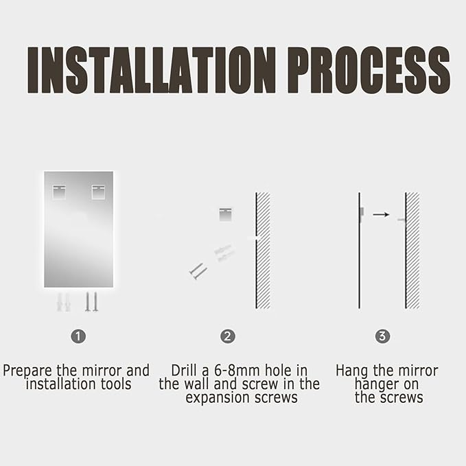 Backlit LED Illuminated Bathroom Mirror with LED Lights, Lighted Bathroom Makeup Wall Mounted Mirror with Demister Pad, Sensor Touch Switch, Horizontal/Vertical(B,H50*W70CM/H19.6*W27.5IN)