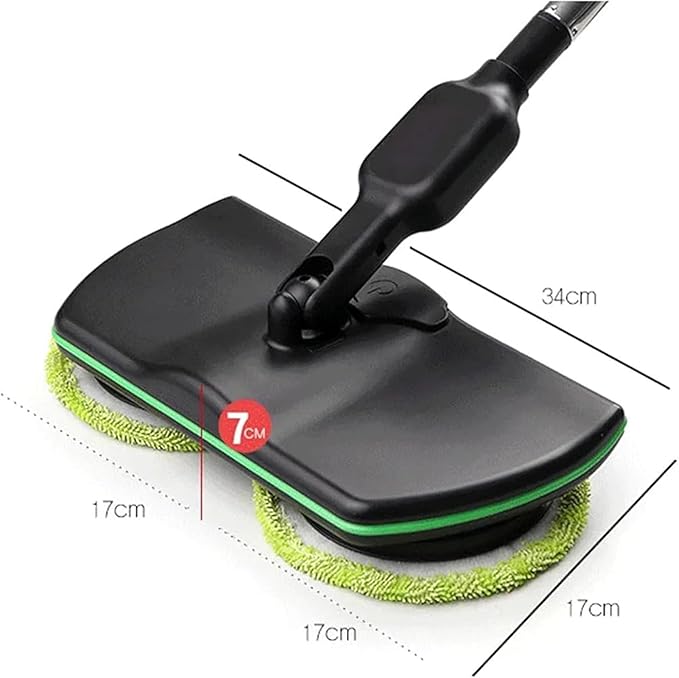 Cordless Electric Mop, 35dB Quiet Floor Cleaner with Dual Motor, Lightweight Spin Scrubber for Hardwood Tile Marble, Adjustable Handle, Rechargeable Polisher, Washable Pads，10 PCS Cleaning Cloth