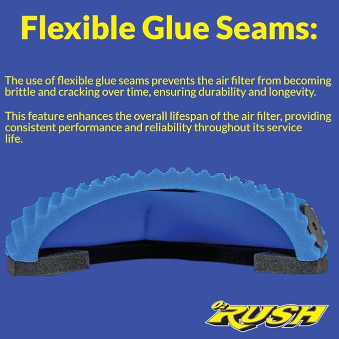 O2 RUSH High-Performance Foam Air Filter fits GAS GAS MC 50 & KTM 50 SX – Race-Proven Saw-Tooth Technology, Washable & Reusable(OEM 452 06 015 000)