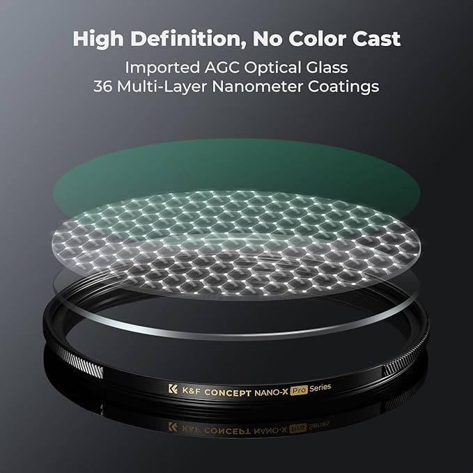 K&F CONCEPT 82mm Black Diffusion 1/8 Filter Mist Cinematic Effect Black Diffusion Filter with 36 Multi-Layer Coatings for Video/Vlog/Portrait Photography (XPRO Series)