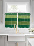 Farm Retro Green Wood Grain Window Valance Curtains, Rustic Wooden Plank Texture Light Filtering Kitchen Valance with 3-inch Rod Pocket for Living Room Bathroom Bedroom,2 Panel,27.5x24In