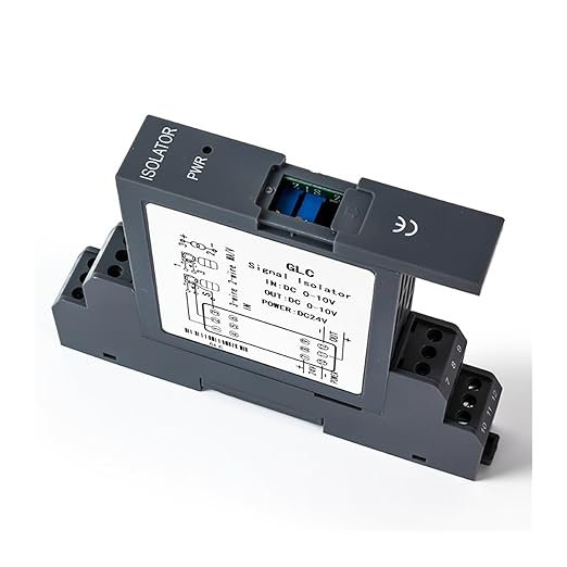 Analog Signal Isolator 4-20mA Signal Isolator Din Rail Mount 0.5% FS Precision for Industrial Automation PLC Control System(1 in 1 Out,Output 0-20MA_Input 0-20MA_DC24V)