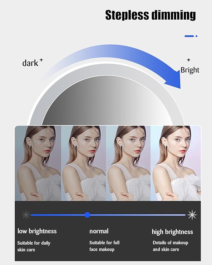 JSLJDM 500 X1000 mm Illuminated Backlit LED Bathroom Mirror, Wall Mounted Multifunction Bathroom Vanity Mirror with Lights and Demister Pad, Energy-Saving Illuminated Smart Mirror
