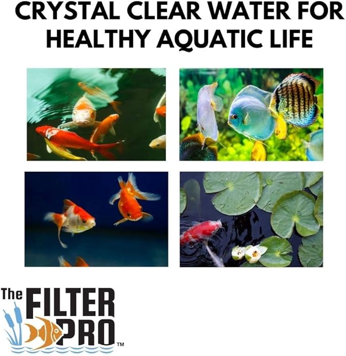 Black Coarse Filter Media, 1.25" Thick, 12" x 12" Pads, 6 Pack, Perfect for Aquariums, Ponds or Water Gardens, Made in USA
