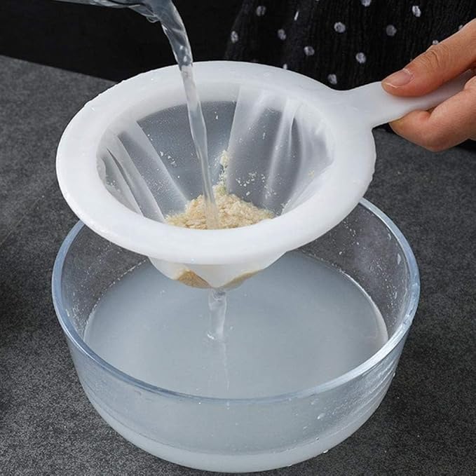 Kitchen Ultra-Fine Nylon Mesh Strainer Plastic Sieve Fine Mesh Filter Spoon For Soy Milk Coffee Filter Milk Yogurt Juice Kefir Honey coladores de cocina (Set of 3-100 + 200 + 400 Mesh)