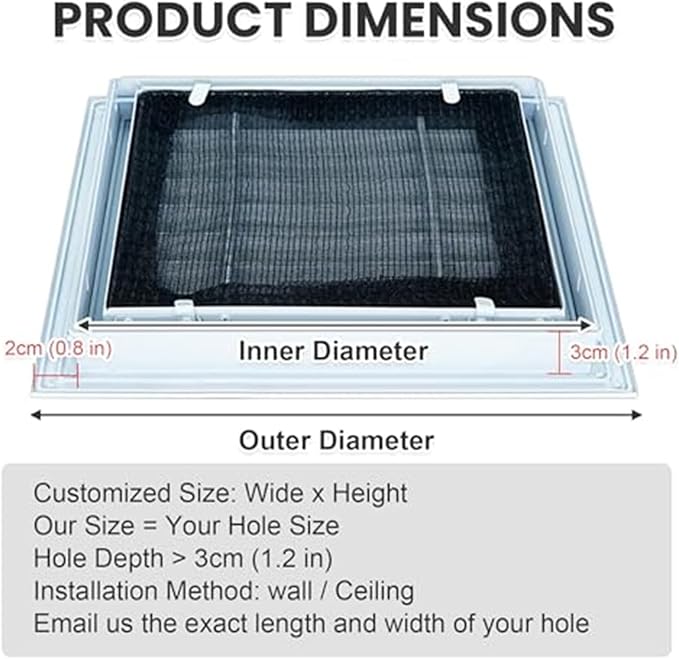 Return Air Filter Grille Vent Cover Removable, Louvered Access Panel, Removable Access Panel, HVAC Vent Cover Grill(18x24in)