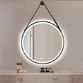 JSLJDM 500X500 mm Illuminated Backlit LED Bathroom Mirror, Wall Mounted Multifunction Bathroom Vanity Mirror with Lights and Demister Pad, Energy-Saving Illuminated Smart Mirror 60cm/23.5in Black