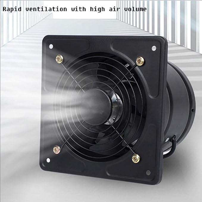 6 inch, High Speed Explosion-Proof Garage Ventilation Fan 6-10 Inch 220V Low Noise Metal Bathroom Exhaust Smoke Fan for Home Use, Greenhouse Easy to Store