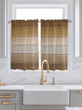 Vintage Brown Gradient Wood Grain Window Valance Curtains, Farmhouse Wood Barn Light Filtering Kitchen Valance with 3-inch Rod Pocket for Living Room Bathroom Bedroom,2 Panel,42x54In