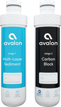 Avalon Genuine AVALONFILTER 2 Stage Replacement Filters Branded Bottleless Water Coolers, Patended, NSF Certified, 2 Count (Pack of 1), White