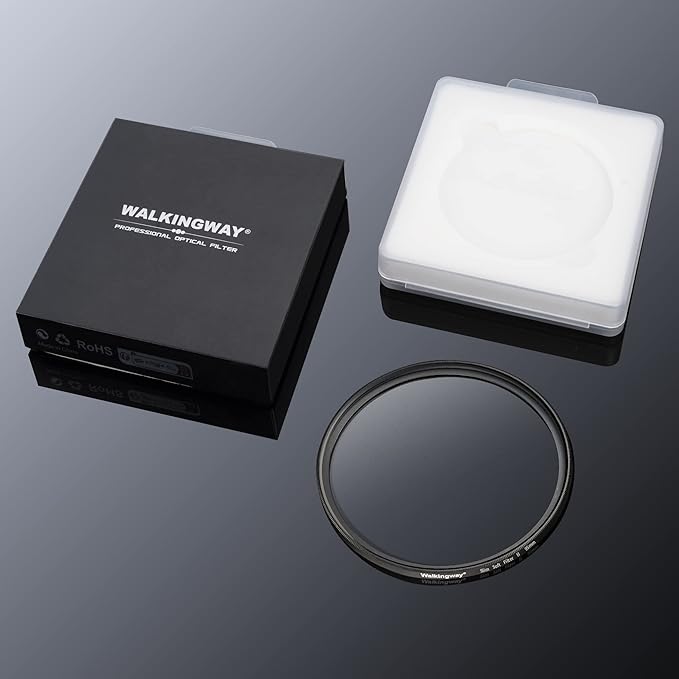 Walking Way 39MM Soft Focus Filter White Pro Mist Diffusion Filter Dreamy Fog Effect Circular Lens Filter Softening Diffuser for Video/Vlog/Portrait Photography(Light-Soft 1, 39MM)