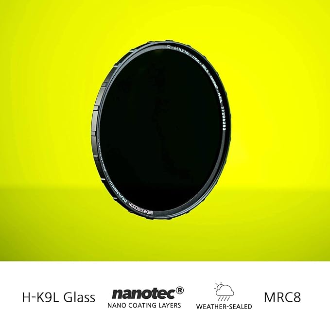 Breakthrough Photography 49mm X2 6-Stop Fixed ND Filter for Camera Lenses, Neutral Density Professional Photography Filter, MRC8, H-K9L Glass, Nanotec, Ultra-Slim, Weather-Sealed