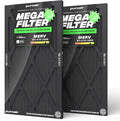 PuroAir MegaFilter - 14x25x1 Air Filter MERV 13 Activated CarbonTech Defense - Heavy Duty 3 Layer Furnace Filters Allergens, Pollen, Dust, Pet Dander, Smoke, Odors - HVAC Air Filter 14x25x1 (2-Pack)
