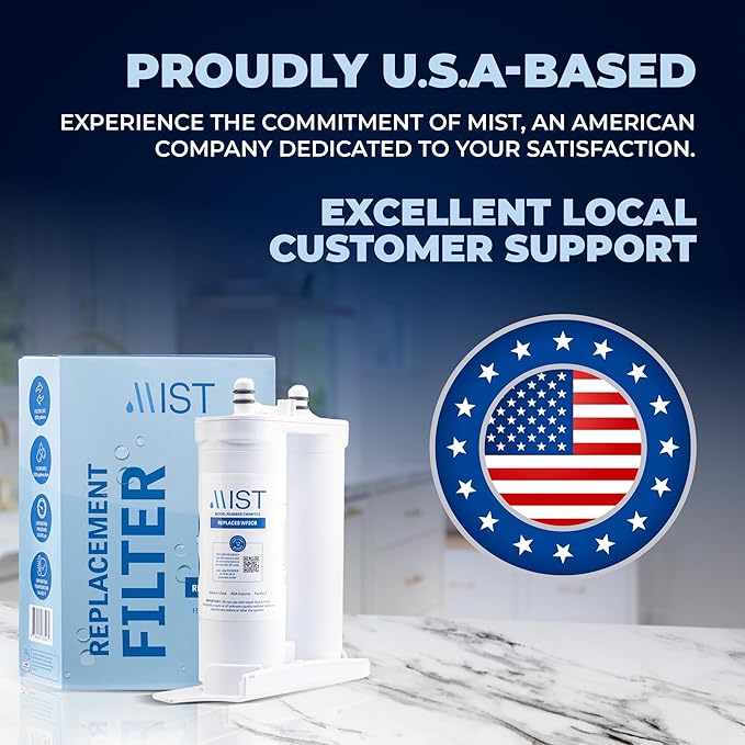 Mist WF2CB Water Filter Replacement for Frigdaire & Electrolux, Refrigerator Water Filter compatible with PureSource2, FC100, Kenmore 9916, 469916, EWF2CBPA, NGFC 2000-WF2CB (2 pack)