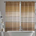 Vintage Brown Gradient Wood Grain Window Valance Curtains, Farmhouse Wood Barn Light Filtering Kitchen Valance with 3-inch Rod Pocket for Living Room Bathroom Bedroom,2 Panel,52x72In