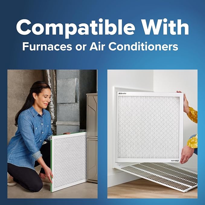 Filtrete 18x20x1 AC Furnace Air Filter, MPR 700, MERV 8, Tough on Pollen, Easy on Airflow, 3-Month Pleated 1-Inch Electrostatic Air Cleaning Filter, 4-Pack (Actual Size 17.81 x 19.81 x 0.81 in)