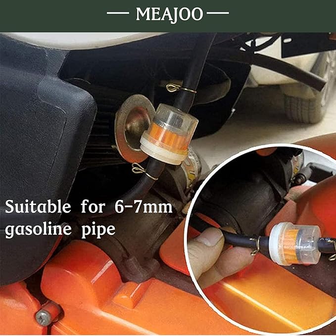 10PCS 1/4" 6mm-7mm Gas Inline Fuel Filter, with magnet, Fit for ATV Scooter Moped Go Kart Dirt Bikes Snowblower Motorcycle Lawnmower Taotao Small Tractors Snowmobiles Garden Tillers Generators