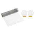 PATIKIL 40" L x 16" W Woven Wire Mesh, 24 Mesh 304 Stainless Steel Air Vent Filter Screen with Gloves for Window Security Vent Cover Filtration Animals Fence
