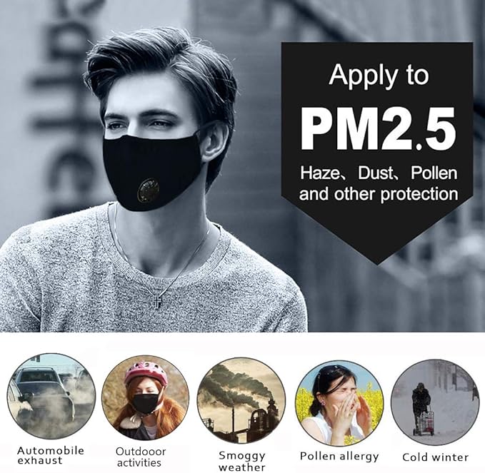 200 PCS PM2.5 Activated Carbon Face Mask Filter for Adults, Replaceable Mouth Respirator Filter to Anti Haze Dustproof Air Pollution Germ