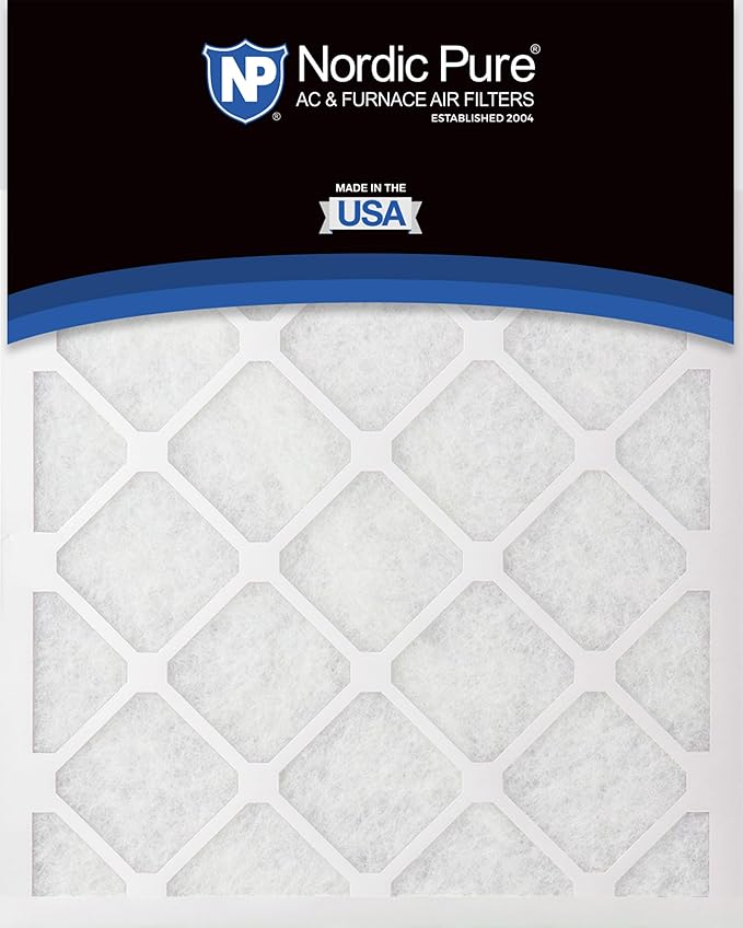 Nordic Pure 16x16x1 (Actual Size: 15 3/4 x 15 3/4 x 3/4) Poly Green MERV 6 AC Furnace Air Filters – Reduces Dust, Pollen, Pet Dander & Allergens – 6-Pack