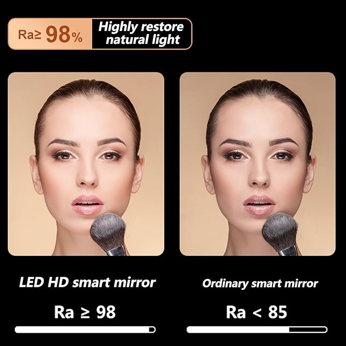 Irregular Bathroom Mirror with 3 Colour LED Light, Wall Mounted Makeup Mirror with Touch Switch and Demister Pad, Energy-Saving LED Smart Mirrors, Dimmable(C,23.6 * 35.4in/60 * 90cm)